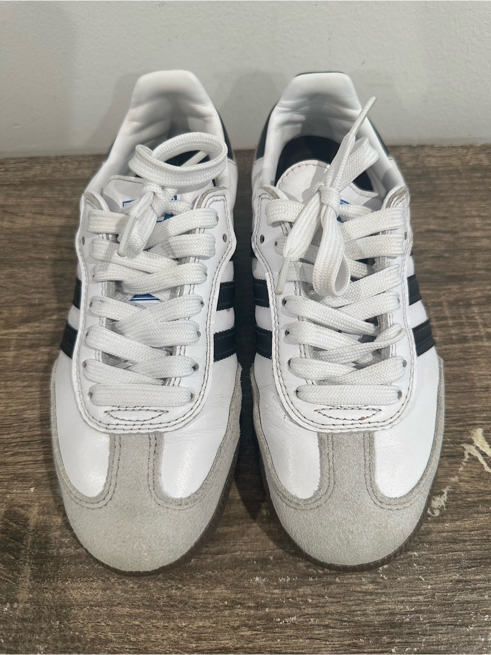 adidas White Sneakers with Black Stripes